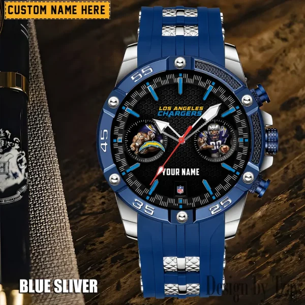 Los Angeles Chargers Mens Silicone Waterproof Date Fashion WristWatch ANZSSFWW050 - Image 2