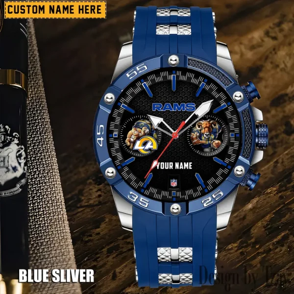 Los Angeles Rams Mens Silicone Waterproof Date Fashion WristWatch ANZSSFWW051 - Image 2