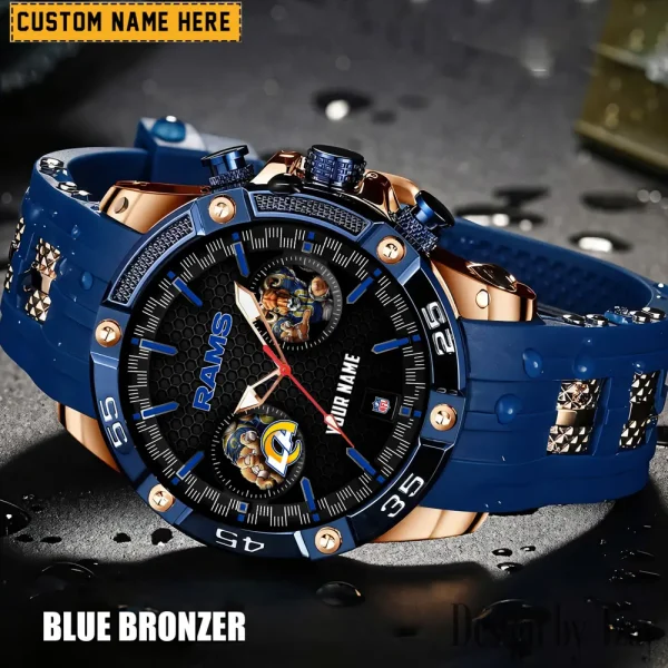 Los Angeles Rams Mens Silicone Waterproof Date Fashion WristWatch ANZSSFWW051 - Image 5