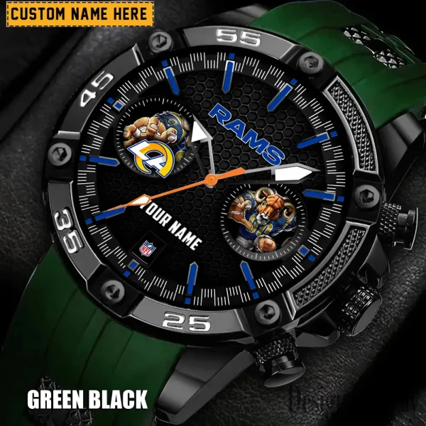 Los Angeles Rams Mens Silicone Waterproof Date Fashion WristWatch ANZSSFWW051 - Image 6