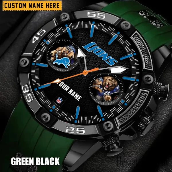 Detroit Lions Mens Silicone Waterproof Date Fashion WristWatch ANZSSFWW043 - Image 3