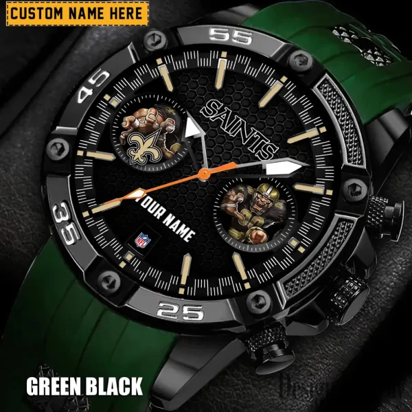 New Orleans Saints Mens Silicone Waterproof Date Fashion WristWatch ANZSSFWW055 - Image 6