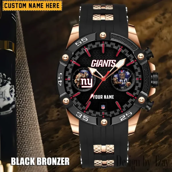 New York Giants Mens Silicone Waterproof Date Fashion WristWatch ANZSSFWW056