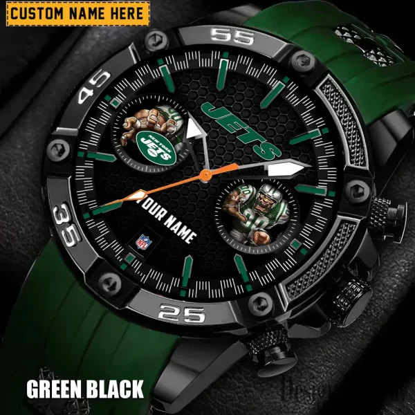 New York Jets Mens Silicone Waterproof Date Fashion WristWatch ANZSSFWW057 - Image 3