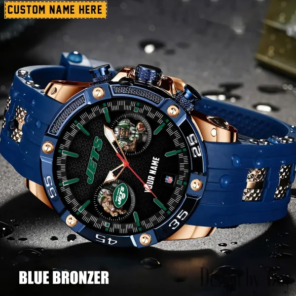 New York Jets Mens Silicone Waterproof Date Fashion WristWatch ANZSSFWW057 - Image 6