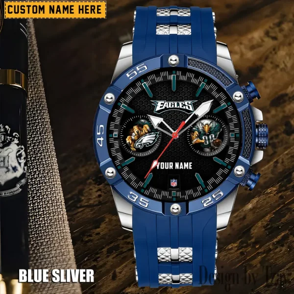 Philadelphia Eagles Mens Silicone Waterproof Date Fashion WristWatch ANZSSFWW058 - Image 5