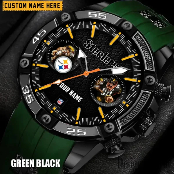 Pittsburgh Steelers Mens Silicone Waterproof Date Fashion WristWatch ANZSSFWW059 - Image 3