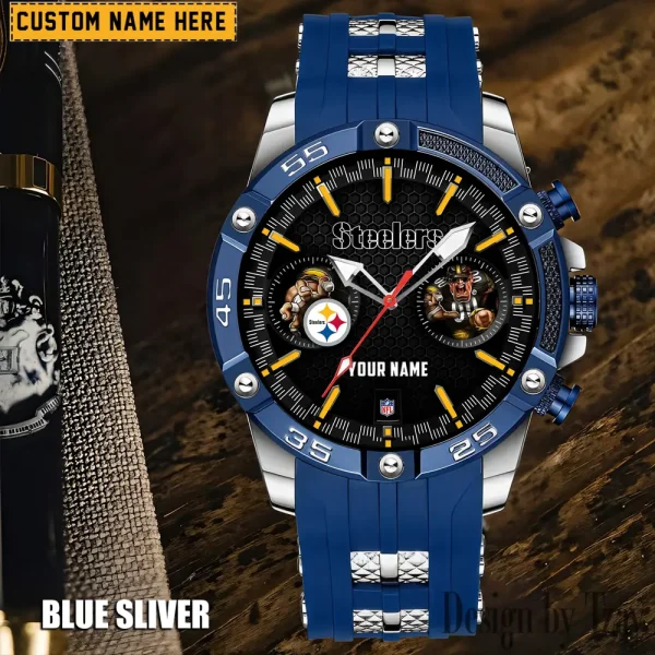 Pittsburgh Steelers Mens Silicone Waterproof Date Fashion WristWatch ANZSSFWW059 - Image 4