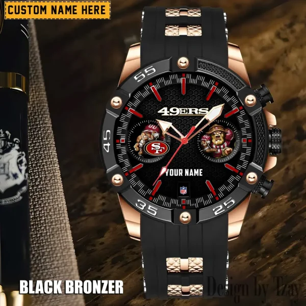 San Francisco 49ers Mens Silicone Waterproof Date Fashion WristWatch ANZSSFWW060