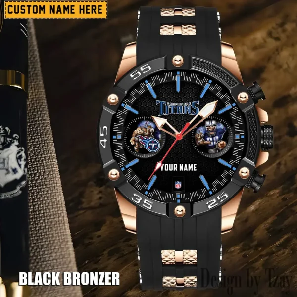 Tennessee Titans Mens Silicone Waterproof Date Fashion WristWatch ANZSSFWW063