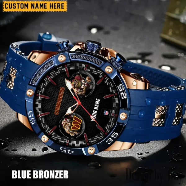 Washington Commanders Mens Silicone Waterproof Date Fashion WristWatch ANZSSFWW064 - Image 4