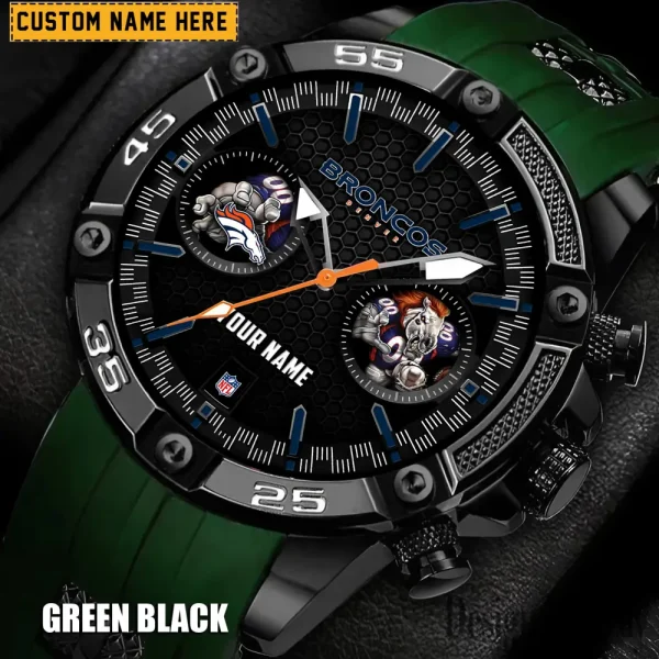 Denver Broncos Mens Silicone Waterproof Date Fashion WristWatch ANZSSFWW065 - Image 3