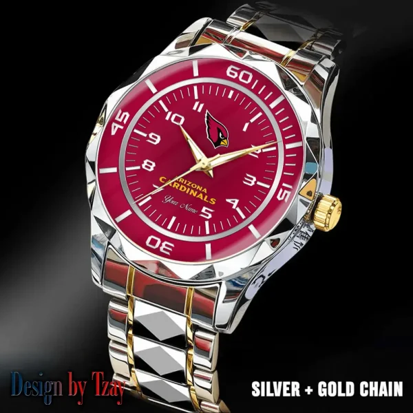 Arizona Cardinals Men Watch Classic Business Calendar Week Stainless Steel Waterproof MTTDMW227 - Image 2