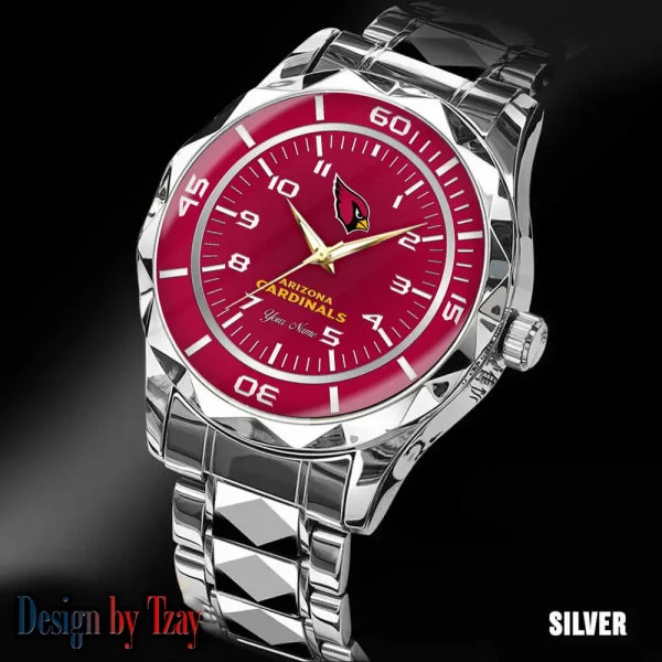 Arizona Cardinals Men Watch Classic Business Calendar Week Stainless Steel Waterproof MTTDMW227 - Image 3