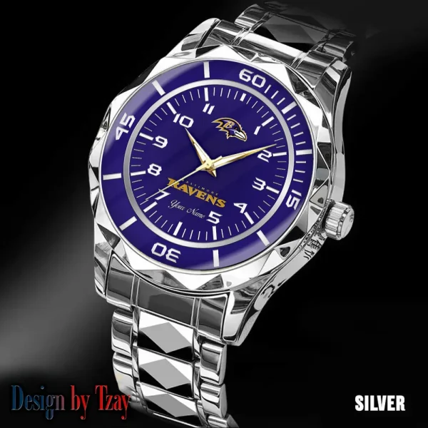 Baltimore Ravens Men Watch Classic Business Calendar Week Stainless Steel Waterproof MTTDMW229 - Image 3