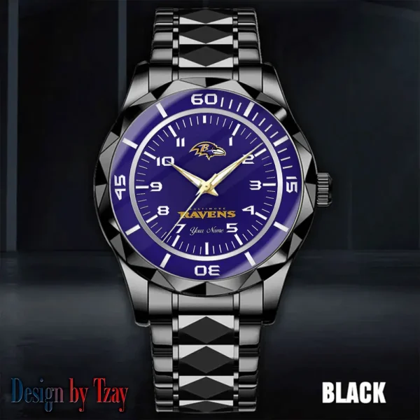 Baltimore Ravens Men Watch Classic Business Calendar Week Stainless Steel Waterproof MTTDMW229 - Image 5