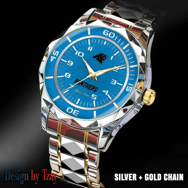 Carolina Panthers Men Watch Classic Business Calendar Week Stainless Steel Waterproof MTTDMW231 - Image 4