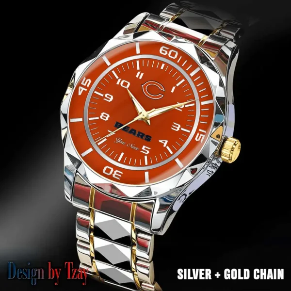 Chicago Bears Men Watch Classic Business Calendar Week Stainless Steel Waterproof MTTDMW232 - Image 2