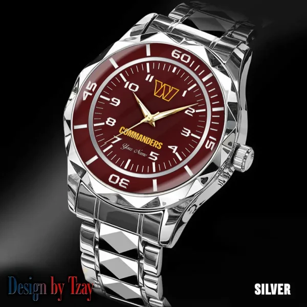 Washington Commanders Men Watch Classic Business Calendar Week Stainless Steel Waterproof MTTDMW234