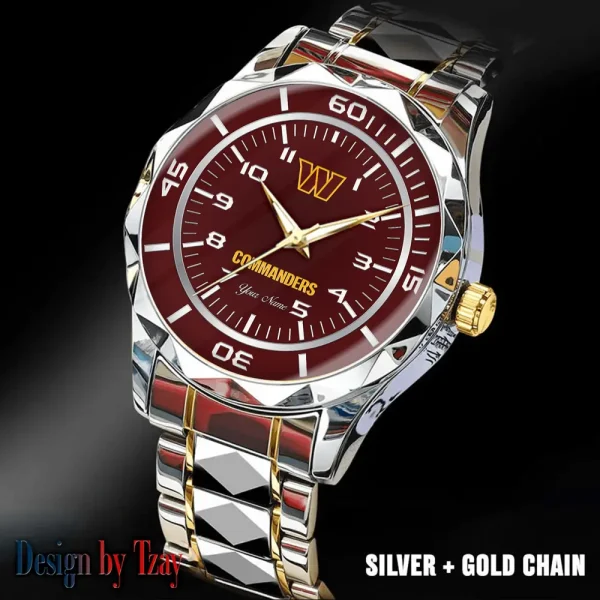 Washington Commanders Men Watch Classic Business Calendar Week Stainless Steel Waterproof MTTDMW234 - Image 2