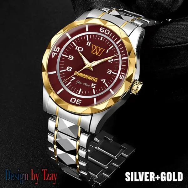 Washington Commanders Men Watch Classic Business Calendar Week Stainless Steel Waterproof MTTDMW234 - Image 3