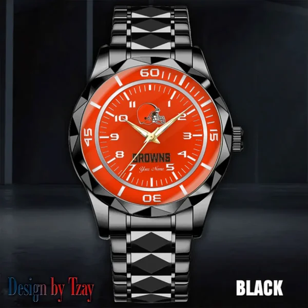 Cleveland Browns Men Watch Classic Business Calendar Week Stainless Steel Waterproof MTTDMW235 - Image 2