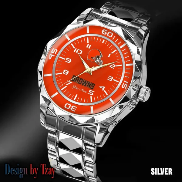 Cleveland Browns Men Watch Classic Business Calendar Week Stainless Steel Waterproof MTTDMW235 - Image 4