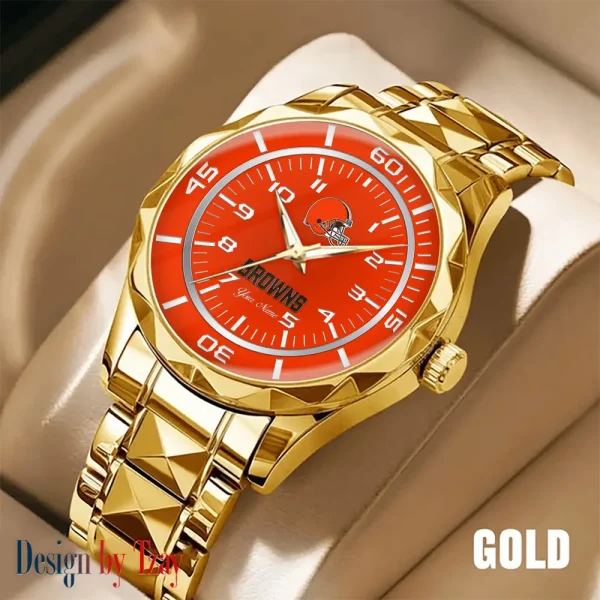 Cleveland Browns Men Watch Classic Business Calendar Week Stainless Steel Waterproof MTTDMW235 - Image 5