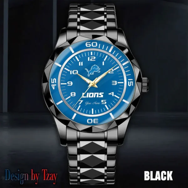 Detroit Lions Men Watch Classic Business Calendar Week Stainless Steel Waterproof MTTDMW238 - Image 2