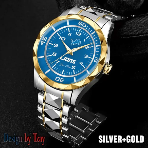 Detroit Lions Men Watch Classic Business Calendar Week Stainless Steel Waterproof MTTDMW238 - Image 4