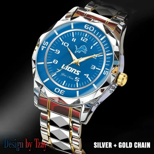 Detroit Lions Men Watch Classic Business Calendar Week Stainless Steel Waterproof MTTDMW238 - Image 5