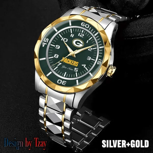 Green Bay Packers Men Watch Classic Business Calendar Week Stainless Steel Waterproof MTTDMW239
