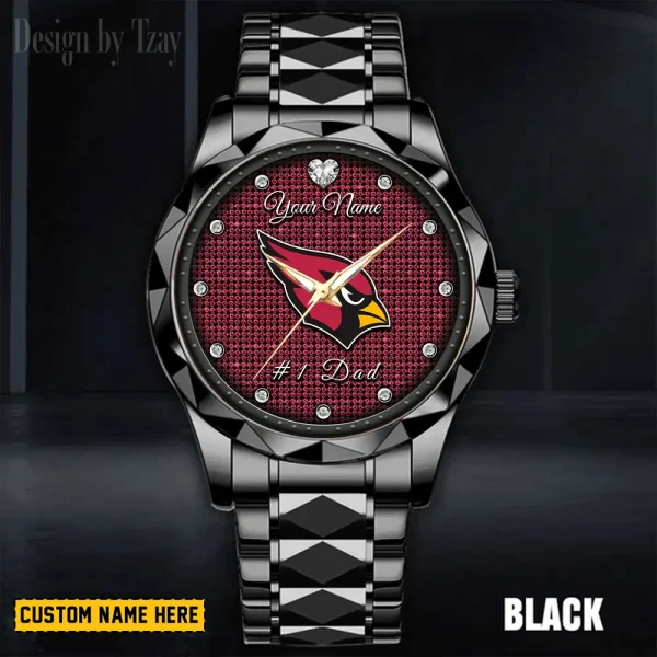 Arizona Cardinals #1 Dad Father's Day Gift Stainless Steel Fashion Business Watch ANZDMW195 - Image 3