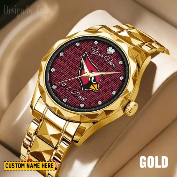Arizona Cardinals #1 Dad Father's Day Gift Stainless Steel Fashion Business Watch ANZDMW195 - Image 4
