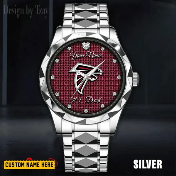 Atlanta Falcons #1 Dad Father's Day Gift Stainless Steel Fashion Business Watch ANZDMW196 - Image 2
