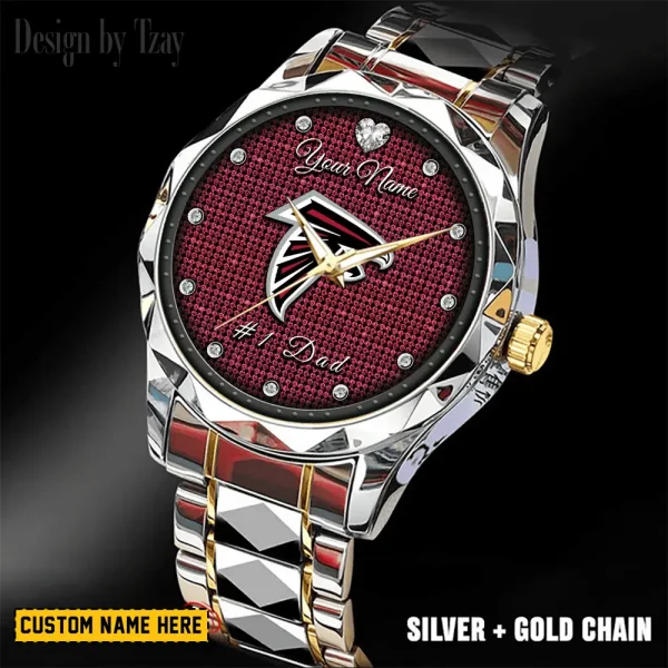 Atlanta Falcons #1 Dad Father's Day Gift Stainless Steel Fashion Business Watch ANZDMW196 - Image 5