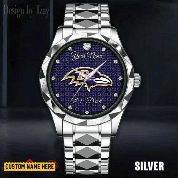 Baltimore Ravens #1 Dad Father's Day Gift Stainless Steel Fashion Business Watch ANZDMW197 - Image 2