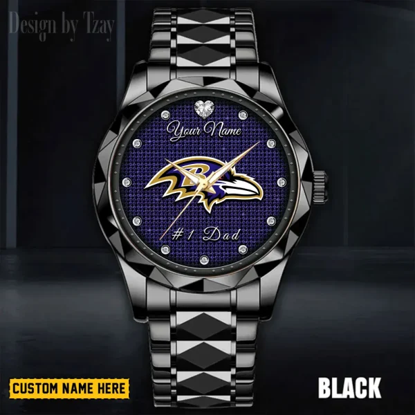 Baltimore Ravens #1 Dad Father's Day Gift Stainless Steel Fashion Business Watch ANZDMW197 - Image 5