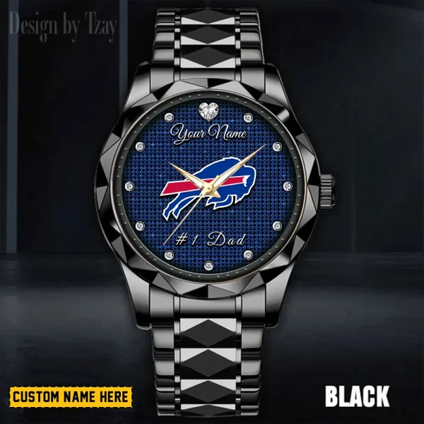 Buffalo Bills #1 Dad Father's Day Gift Stainless Steel Fashion Business Watch ANZDMW198 - Image 3