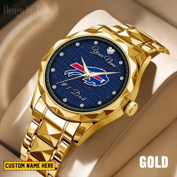 Buffalo Bills #1 Dad Father's Day Gift Stainless Steel Fashion Business Watch ANZDMW198 - Image 4