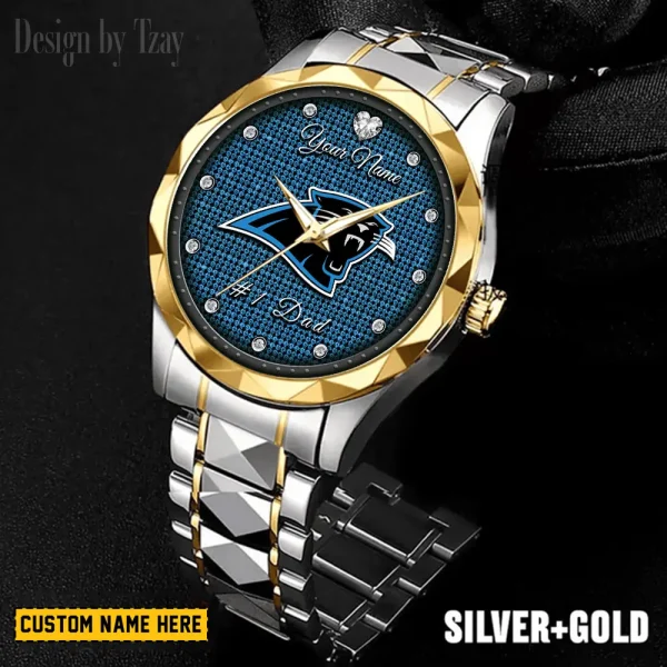 Carolina Panthers #1 Dad Father's Day Gift Stainless Steel Fashion Business Watch ANZDMW199