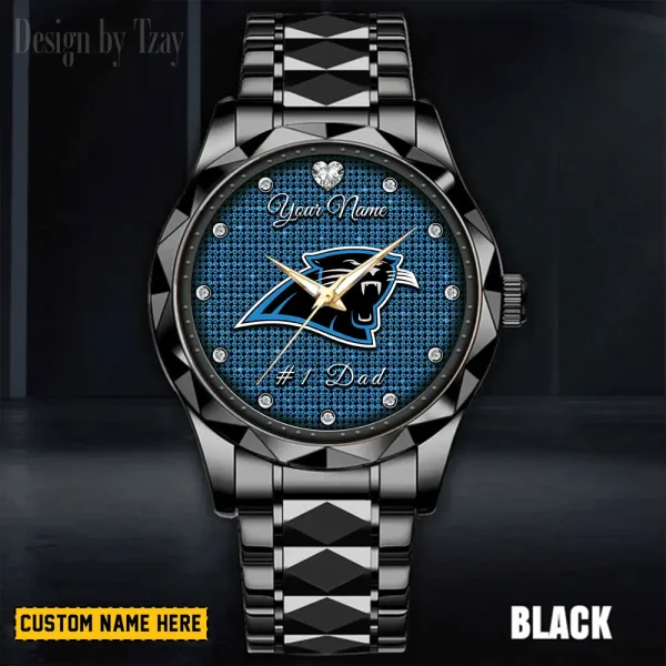 Carolina Panthers #1 Dad Father's Day Gift Stainless Steel Fashion Business Watch ANZDMW199 - Image 5
