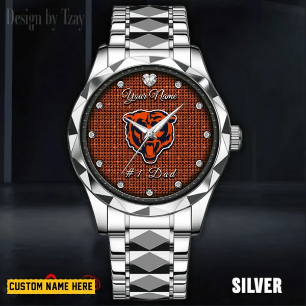Chicago Bears #1 Dad Father's Day Gift Stainless Steel Fashion Business Watch ANZDMW200 - Image 2