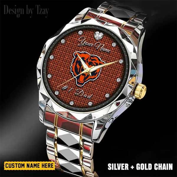 Chicago Bears #1 Dad Father's Day Gift Stainless Steel Fashion Business Watch ANZDMW200 - Image 5
