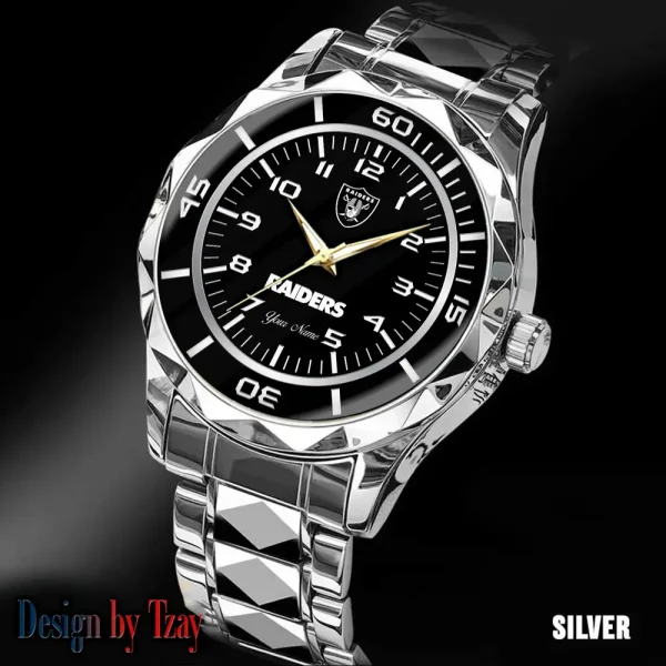 Las Vegas Raiders Men Watch Classic Business Calendar Week Stainless Steel Waterproof MTTDMW244 - Image 3
