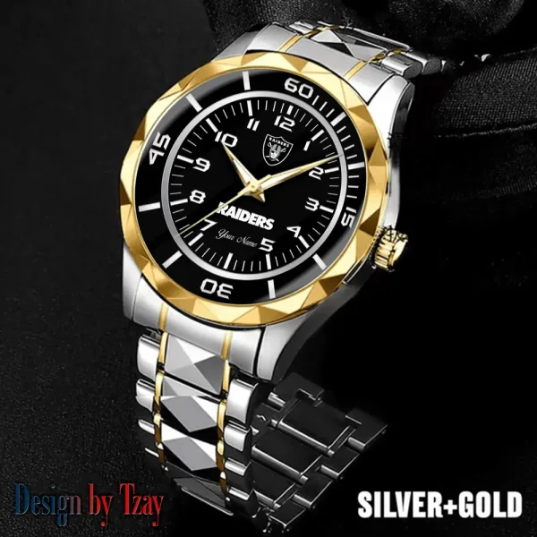 Las Vegas Raiders Men Watch Classic Business Calendar Week Stainless Steel Waterproof MTTDMW244 - Image 4