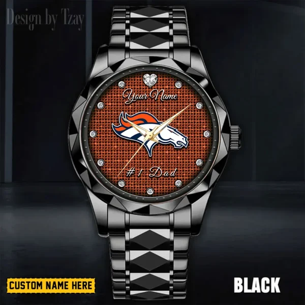 Denver Broncos #1 Dad Father's Day Gift Stainless Steel Fashion Business Watch ANZDMW204 - Image 3