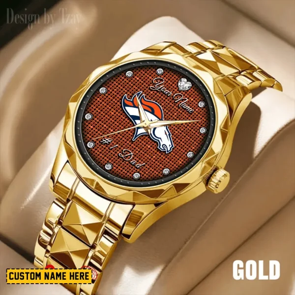 Denver Broncos #1 Dad Father's Day Gift Stainless Steel Fashion Business Watch ANZDMW204 - Image 4