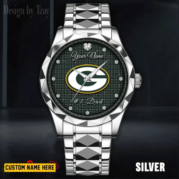 Green Bay Packers #1 Dad Father's Day Gift Stainless Steel Fashion Business Watch ANZDMW206 - Image 2