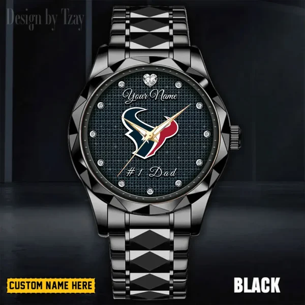 Houston Texans #1 Dad Father's Day Gift Stainless Steel Fashion Business Watch ANZDMW207 - Image 4